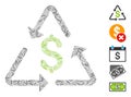 Line Collage Financial Recycling Icon