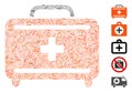 Line Collage First Aid Toolkit Icon