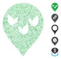 Line Collage Flora Field Marker Icon