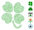 Line Collage Four-Leafed Clover Icon