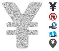 Line Collage Japanese Yen Icon