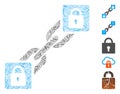Line Collage Lock Blockchain Icon
