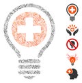 Line Collage Medical Bulb Icon Royalty Free Stock Photo