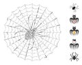 Line Collage Spider Net Icon