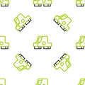 Line Collimator sight icon isolated seamless pattern on white background. Sniper scope crosshairs. Vector