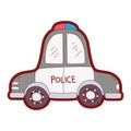 Line color emergency police car transport with siren Royalty Free Stock Photo