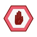 Line color warning metal notices with stop sign