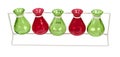 Line of Colored Beakers on a Stand Royalty Free Stock Photo