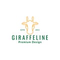 Line colored head giraffe hipster logo design vector graphic symbol icon sign illustration creative idea Royalty Free Stock Photo