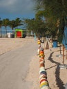 A line of colorful buoy floats in Key West, Florida Royalty Free Stock Photo