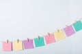 Line of colorful notes papers Royalty Free Stock Photo