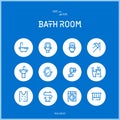 Line colorfuul icons set collection of bath room