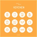 Line colorfuul icons set collection of Kitchen and Cooking Foods. Royalty Free Stock Photo