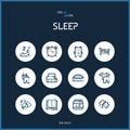 Line colorfuul icons set collection of sleeping signs for design.