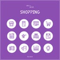 Line colorfuul icons set of E-commerce and shopping