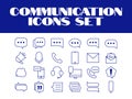 Line Communication Message Icons Set Vector Msg texting Vector Icons Set