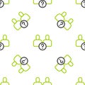 Line Complicated relationship icon isolated seamless pattern on white background. Bad communication. Colleague Royalty Free Stock Photo