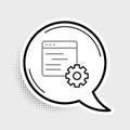 Line Computer api interface icon isolated on grey background. Application programming interface API technology. Software Royalty Free Stock Photo
