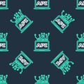 Line Computer api interface icon isolated seamless pattern on black background. Application programming interface API Royalty Free Stock Photo