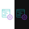 Line Computer api interface icon isolated on white and black background. Application programming interface API Royalty Free Stock Photo