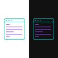 Line Computer api interface icon isolated on white and black background. Application programming interface API Royalty Free Stock Photo