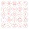 Line Computer Circle Icons Royalty Free Stock Photo