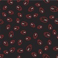 Line Computer mouse gaming icon isolated seamless pattern on black background. Optical with wheel symbol. Vector Royalty Free Stock Photo