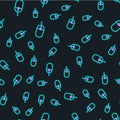 Line Computer mouse icon isolated seamless pattern on black background. Optical with wheel symbol. Vector Illustration Royalty Free Stock Photo