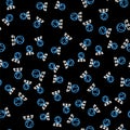 Line Computer network icon isolated seamless pattern on black background. Online gaming. Laptop network. Internet Royalty Free Stock Photo