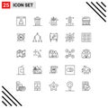 25 Creative Icons Modern Signs and Symbols of shop, hair, tree, female, beauty