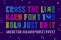 Line condensed alphabet and font