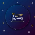 Line Construction stapler icon isolated on blue background. Working tool. Colorful outline concept. Vector Royalty Free Stock Photo