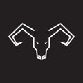 Line cow unique horn logo design vector graphic symbol icon sign illustration creative idea