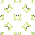 Line Crab icon isolated seamless pattern on white background. Vector