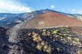 A line of craters leading up to the summit of Mount Etna, Sicily Royalty Free Stock Photo