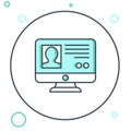 Line Create account screen icon isolated on white background. Colorful outline concept. Vector