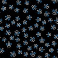 Line Crossed hammer and wrench icon isolated seamless pattern on black background. Hardware tools. Vector Royalty Free Stock Photo