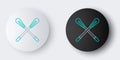 Line Crossed paddle icon isolated on grey background. Paddle boat oars. Colorful outline concept. Vector