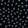 Line Crossed pickaxe icon isolated seamless pattern on black background. Blockchain technology, cryptocurrency mining Royalty Free Stock Photo