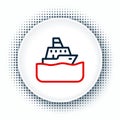 Line Cruise ship icon isolated on white background. Travel tourism nautical transport. Voyage passenger ship, cruise