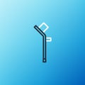 Line Crutch or crutches icon isolated on blue background. Equipment for rehabilitation of people with diseases of
