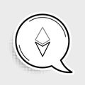 Line Cryptocurrency coin Ethereum ETH icon isolated on grey background. Altcoin symbol. Blockchain based secure crypto Royalty Free Stock Photo