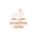 Line cute snail simple logo design vector graphic symbol icon illustration creative idea Royalty Free Stock Photo