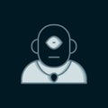 Line Cyclops icon isolated on black background. Flat filled outline style with shadow. Vector Royalty Free Stock Photo