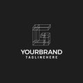 Line 3d architecture letter G Logo Design Template Vector Royalty Free Stock Photo