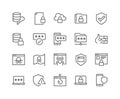 Line Data Security Icons Royalty Free Stock Photo