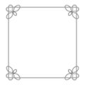 Line deco border frame vector Celtic knot with heart calligraphic design element frame