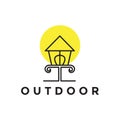 Line decorative outdoor lightning modern logo design, vector graphic symbol icon illustration creative idea