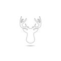 Line deer logo icon with shadow Royalty Free Stock Photo