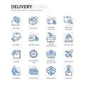 Line Delivery Icons Royalty Free Stock Photo